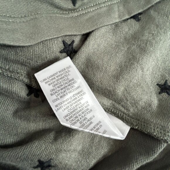 Splendid Women Olive Green Embroidered Star Long Sleeve Crewneck Top XS New $128 - Picture 5 of 8